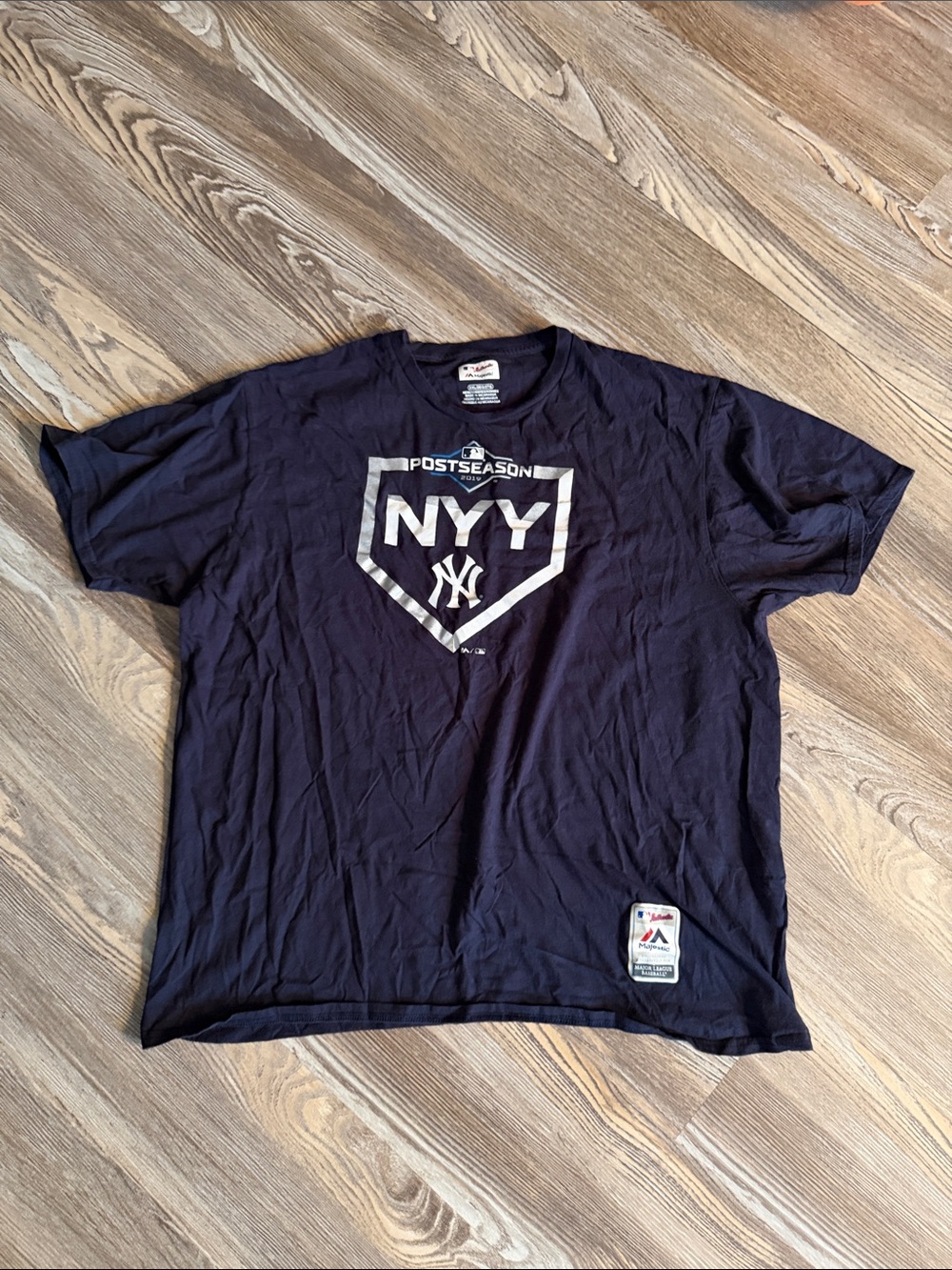 Majestic Navy New York Yankees NYY Postseason Tee
